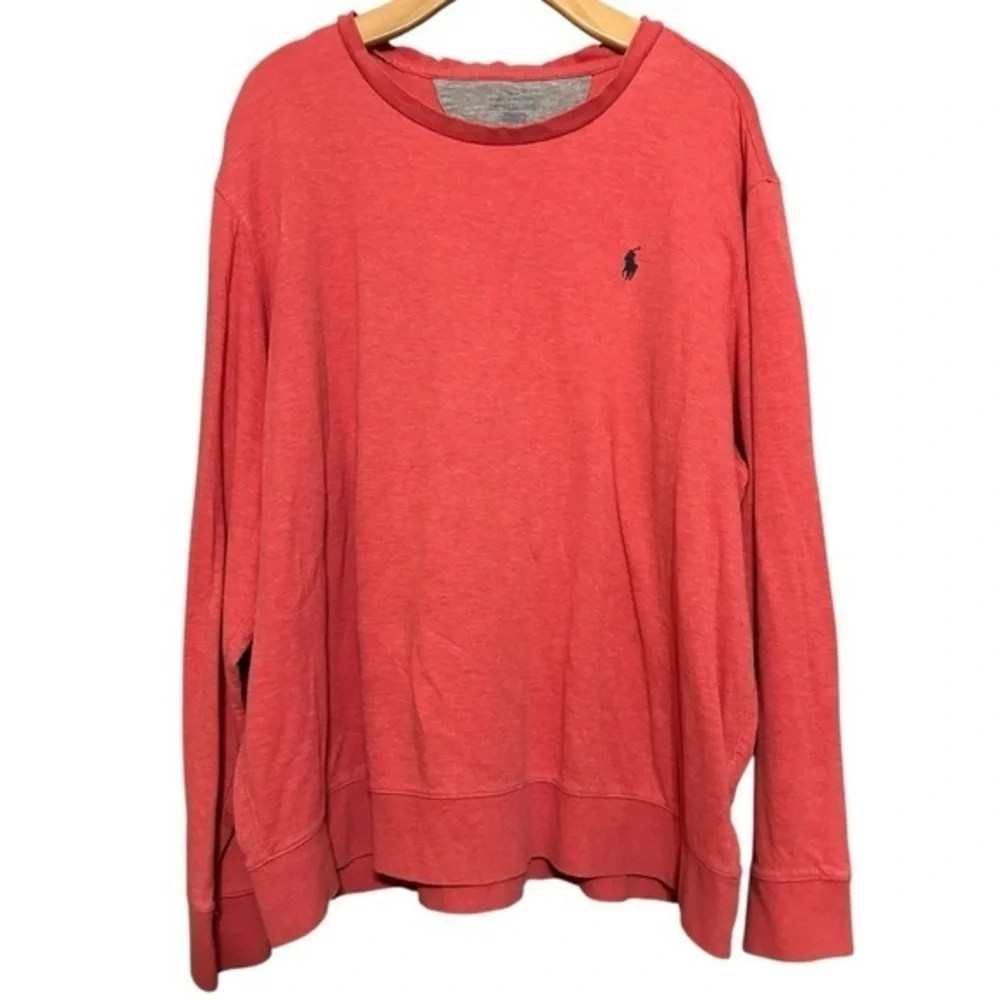 Polo Ralph Lauren Mens Sz XXL Red Classic Jersey Lightweight Crewneck Sweatshirt
